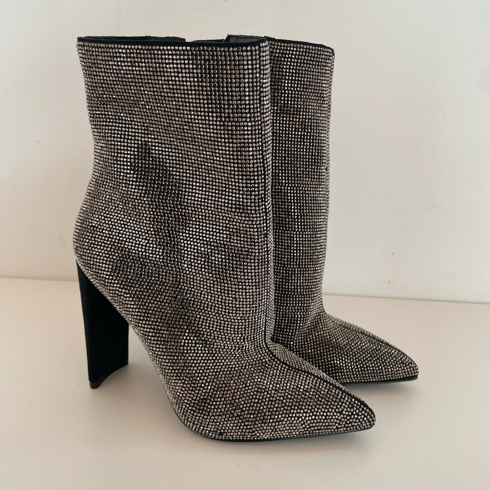 ALDO SILVER STRASS BOOTIES